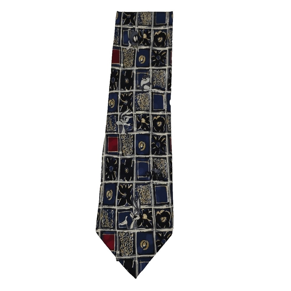 90s Looney Tunes Mania Taz Marvin Martian Bugs Bunny Daffy Silk Mens Neck Tie